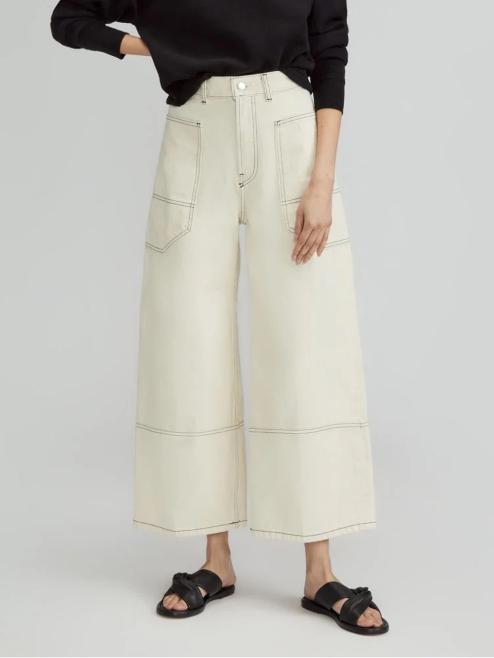 EVERLANE *SOLD OUT* The Way-High® Gardener Cropped Jean | Ecru - Excellent
